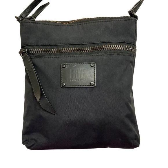 Frye black nylon and leather crossbody bag - Picture 1 of 11